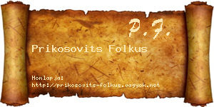 Prikosovits Folkus névjegykártya